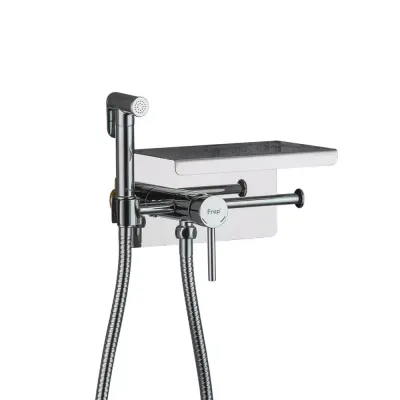 Гігієнічний душ Frap F7516 з паперотримачем та поличкою, хром Гігієнічний душ Frap F7516 з паперотримачем та поличкою, хром