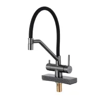 G4098-9 кухня одноваж. вис. вилив+ ВОДОСПАД латунь гайка карт. 90° Ø35 (гангрей/чорний) {8/1} G4098-9 кухня одноваж. вис. вилив+ ВОДОСПАД латунь гайка карт. 90° Ø35 (гангрей/чорний) {8/1}