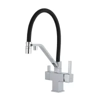 G4395-60 кухня під осмос одноваж. вис. силікон. вилив лат. шпилька карт. 90° Ø35 (хром/чорний) {8/1}