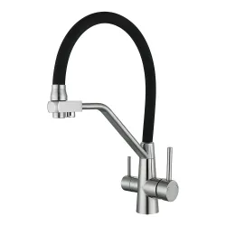 INX4A-08B кухня пiд осмос однов. гнуч. силiкон. вилив нерж сталь гайка ?35 (сатин) {10/1} INX4A-08B кухня пiд осмос однов. гнуч. силiкон. вилив нерж сталь гайка ?35 (сатин) {10/1}