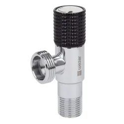 SOL22B-17-BLACK кран приладовий 1/2"X3/4" коробка чорна ручка нерж/хром {100}