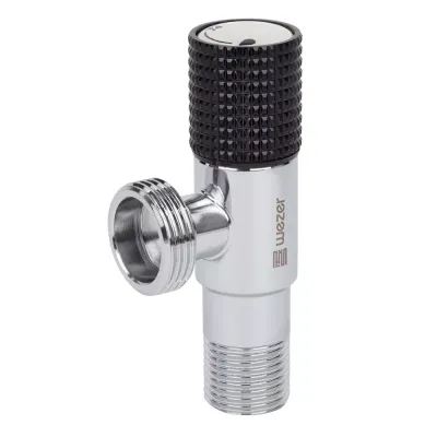 SOL22B-17-BLACK кран приладовий 1/2"X3/4" коробка чорна ручка нерж/хром {100}