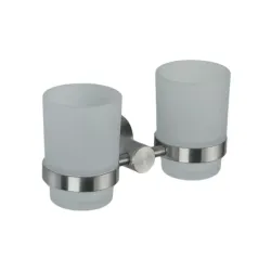 Подвійна склянка для щіток Frap F30108, нержавіюча сталь Подвійна склянка для щіток Frap F30108, нержавіюча сталь