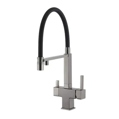 G4395-59  кухня під осмос одноваж. вис. силікон. вилив лат. шпилька карт.90° Ø35 (гангрей) {8/1}