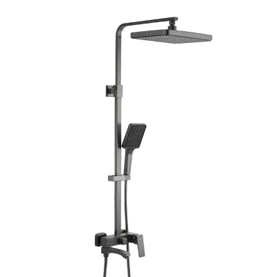 F2476-9 душ. система 3х функц. поворот. вилив лат. корпус ?35 (гангрей) {4/1}