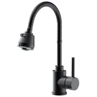 Змішувач для кухні Frap F40993-6 з гнучким виливом, 2 режими, чорний Змішувач для кухні Frap F40993-6 з гнучким виливом, 2 режими, чорний
