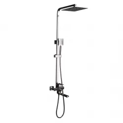 Душева система Frap F24802, поворотний вилив - перемикач на лійку, 1 режим, нержавіюча сталь Душева система Frap F24802, поворотний вилив - перемикач на лійку, 1 режим, нержавіюча сталь