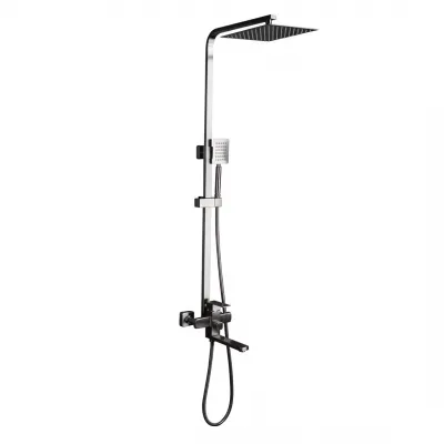 Душева система Frap F24802, поворотний вилив - перемикач на лійку, 1 режим, нержавіюча сталь Душева система Frap F24802, поворотний вилив - перемикач на лійку, 1 режим, нержавіюча сталь