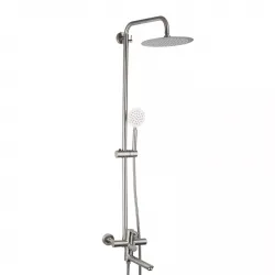 Душева система Frap F24801, поворотний вилив - перемикач на лійку, 1 режим, нержавіюча сталь Душева система Frap F24801, поворотний вилив - перемикач на лійку, 1 режим, нержавіюча сталь