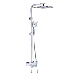 Душова система з термостатом GAPPO G2418-40, вилив перемикач на лійку, хром Душова система з термостатом GAPPO G2418-40, вилив перемикач на лійку, хром