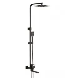 Душева система Frap F24802-6, вилив - перемикач на лійку, 1 режим, чорний Душева система Frap F24802-6, вилив - перемикач на лійку, 1 режим, чорний