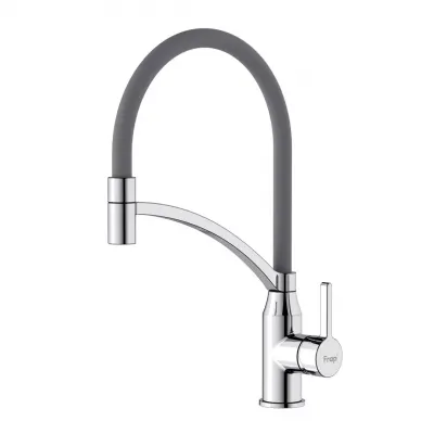 Змішувач для кухні Frap F4552 з гнучким виливом, сірий/хром Змішувач для кухні Frap F4552 з гнучким виливом, сірий/хром