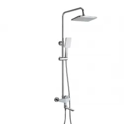 Душева система Frap F2458, поворотний вилив - перемикач на лійку/душ, 3 режими, білий/хром Душева система Frap F2458, поворотний вилив - перемикач на лійку/душ, 3 режими, білий/хром