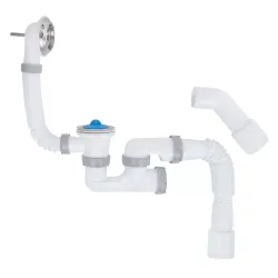 B1012 ванна з ревізією 1 1/2*40, перелив, гофротруба 40*40/50 + патрубок 135º {30}