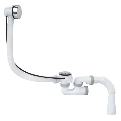 B1014SA ванна з ревізією 1 1/2*40 напівавтомат, перелив, гофротруба 40*40/50 {25}