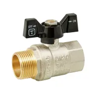 Кран кульовий ITAL PN40 3/4" вн.-зов., метелик, нікель