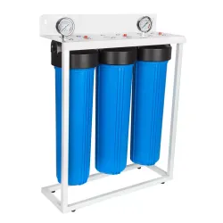 Система з трьох корпусів ITAL 3FH20BB 1" для магістрального фільтра, синя