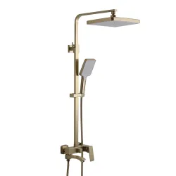 F2476-3 душ. система 3х функц. поворот. вилив-перимикач лат. корпус ?35 (сатин золотий) {4/1}