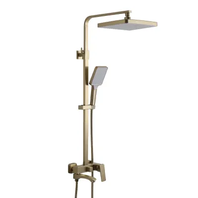 F2476-3 душ. система 3х функц. поворот. вилив-перимикач лат. корпус ?35 (сатин золотий) {4/1}