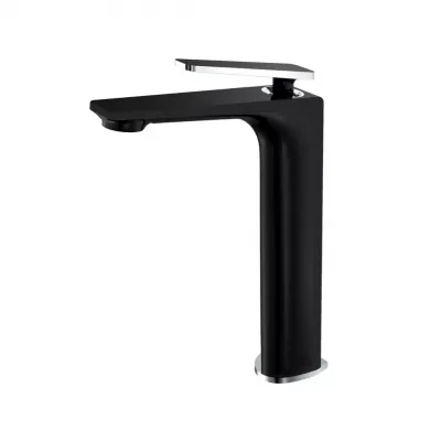 Змішувач для умивальника Frap F1057-2 високий, чорний/хром