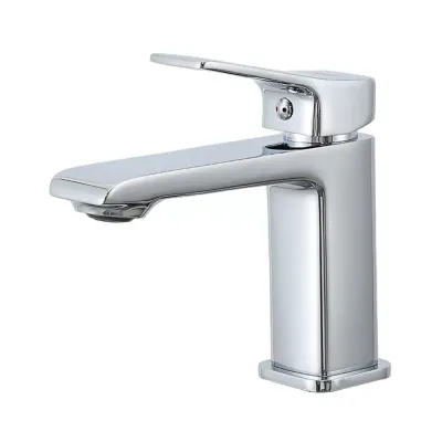 F1084 умивальник одноваж. литий вилив лат. корпус гайка Ø26 (хром) {10/1}