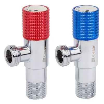 SOL22A-17-TWIN кран приладовий КОМПЛЕКТ коробка 1/2"X1/2" (синій+червоний) нерж/хром (пара) {100}