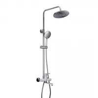 Душева система Frap F2449, поворотний вилив - перемикач на лійку, 3 режими, білий/хром Душева система Frap F2449, поворотний вилив - перемикач на лійку, 3 режими, білий/хром