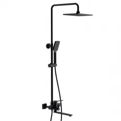 Душева система Frap F2462, поворотний вилив - перемикач на лійку, 3 режими, чорний Душева система Frap F2462, поворотний вилив - перемикач на лійку, 3 режими, чорний