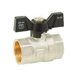 Кран кульовий ITAL PN40 1" вн.-вн., метелик, нікель