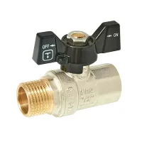 Кран кульовий ITAL PN40 1/2" вн.-зов., метелик, нікель