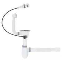 K1013SA кухня 3 1/2*40 напівавтомат, різьб. випуск, універсальний перелив, гофротруба 40*40/50 {25}