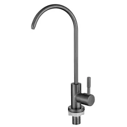 EKO4F-13-GUNGREY МОНО кран-фасетка під осмос повор. вилив нерж.сталь гайка (гангрей) {20/1} EKO4F-13-GUNGREY МОНО кран-фасетка під осмос повор. вилив нерж.сталь гайка (гангрей) {20/1}