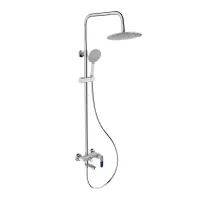 Душева система Frap F2434, поворотний вилив - перемикач на лійку, білий/хром Душева система Frap F2434, поворотний вилив - перемикач на лійку, білий/хром