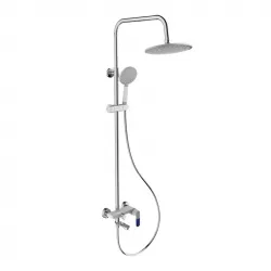 Душева система Frap F2434, поворотний вилив - перемикач на лійку, білий/хром Душева система Frap F2434, поворотний вилив - перемикач на лійку, білий/хром