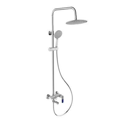 Душева система Frap F2434, поворотний вилив - перемикач на лійку, білий/хром Душева система Frap F2434, поворотний вилив - перемикач на лійку, білий/хром