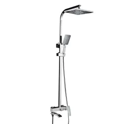 Душова система GAPPO G2407-8, вилив - перемикач на лійку, білий/хром Душова система GAPPO G2407-8, вилив - перемикач на лійку, білий/хром