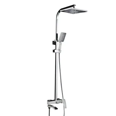 Душова система GAPPO G2407-8, вилив - перемикач на лійку, білий/хром Душова система GAPPO G2407-8, вилив - перемикач на лійку, білий/хром