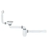 K1015 кухня 3 1/2*40, різьб. випуск зміщений, універсальний перелив, гофротруба 40*40/50 {25}