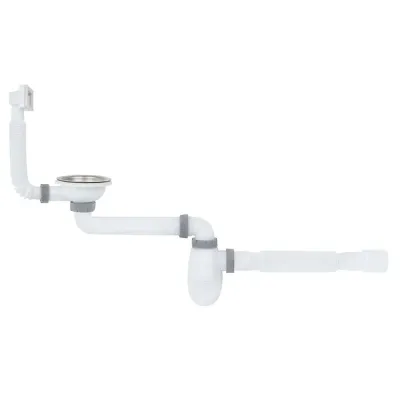 K1015 кухня 3 1/2*40, різьб. випуск зміщений, універсальний перелив, гофротруба 40*40/50 {25}