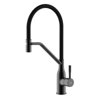 F4497-6 кухня одноваж. силікон. вилив лат. корп. гайка карт.90° Ø35 (чорний) {10/1} F4497-6 кухня одноваж. силікон. вилив лат. корп. гайка карт.90° Ø35 (чорний) {10/1}