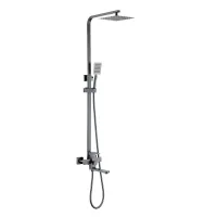 PRO16-02-GUNGREY душова система 3х функц. одноваж. кор.поворот. вилив нерж. сталь Ø35(гангрей) {6/1}