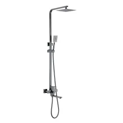 PRO16-02-GUNGREY душова система 3х функц. одноваж. кор.поворот. вилив нерж. сталь Ø35(гангрей) {6/1}