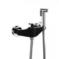 Змішувач для душу з гігієнічною лійкою Frap F2057, чорний/хром Змішувач для душу з гігієнічною лійкою Frap F2057, чорний/хром