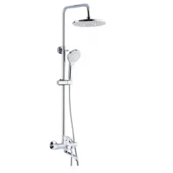 Душева система Frap F2441 з поворотним виливом, білий/хром Душева система Frap F2441 з поворотним виливом, білий/хром