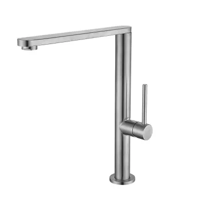 EKO4G-01 кухня одноваж. вис. поворот. вилив нерж. сталь гайка Ø25 (сатин)** {10/1}