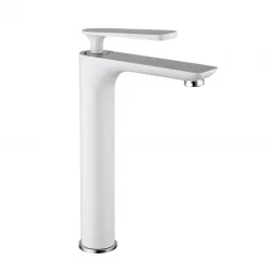 Змішувач для умивальника Frap F1052-56 високий, білий/хром Змішувач для умивальника Frap F1052-56 високий, білий/хром