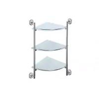Скляна полиця кутова Frap F1907-3, 3-х ярусна, 290х290 мм