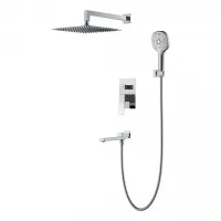 Вбудована душова система FAOP A7109, вилив - перемикач на лійку, 3-режими, хром