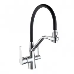 Змішувач для кухні на дві води Frap F4374-1, чорний/хром Змішувач для кухні на дві води Frap F4374-1, чорний/хром