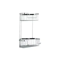 Полиця кутова Frap F351-1, 2-х ярусна, 240х320 мм, хром